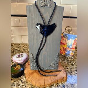 Bolo ties for men and women handmade by me from art glass!